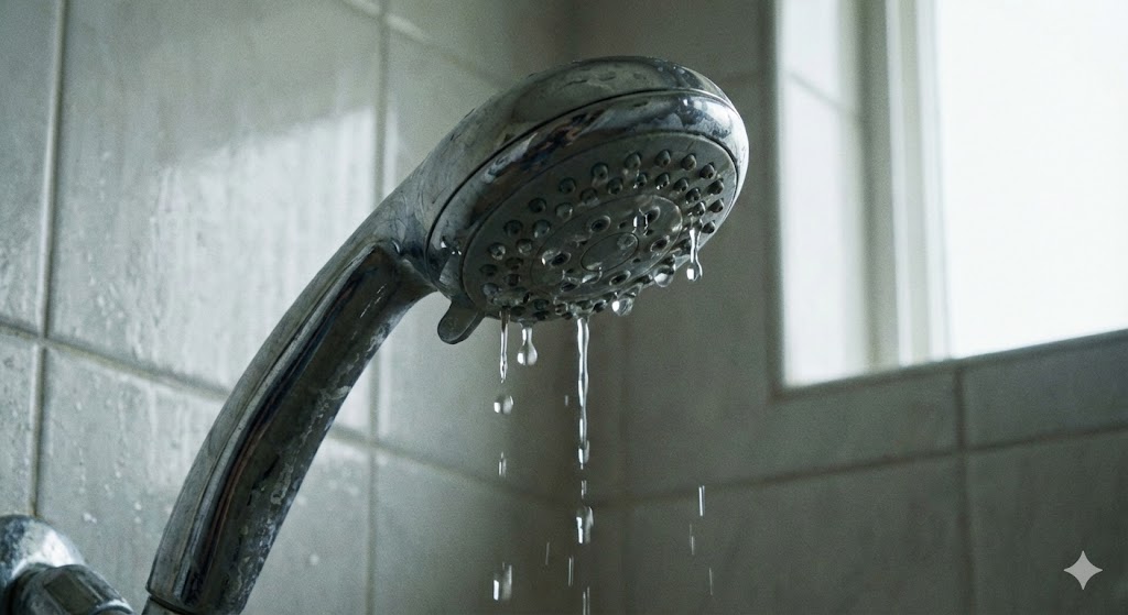 Water running from a faucet